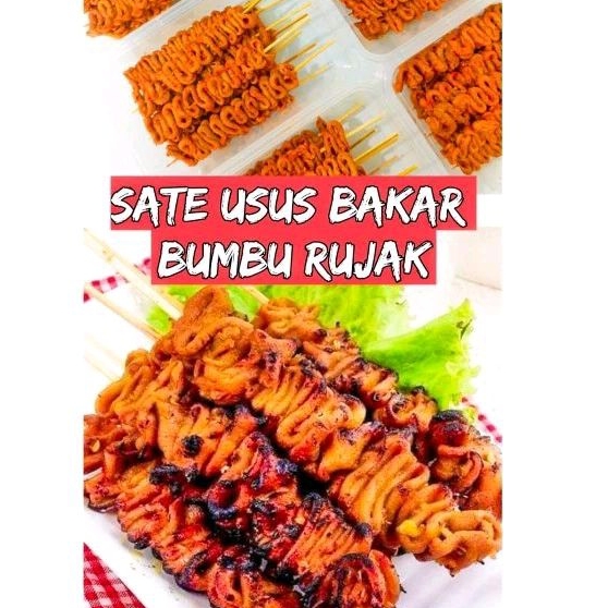 

Sate usus ayam bumbu rujak isi 10 tusuk