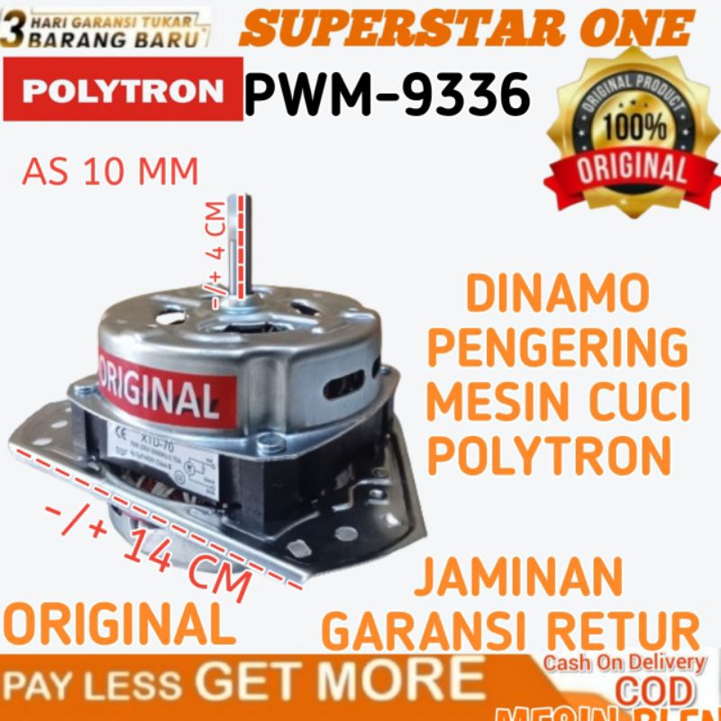 Dinamo Pengering Mesin Cuci Polytron PWM 9336/ kapasitas 9kg/ 9kg