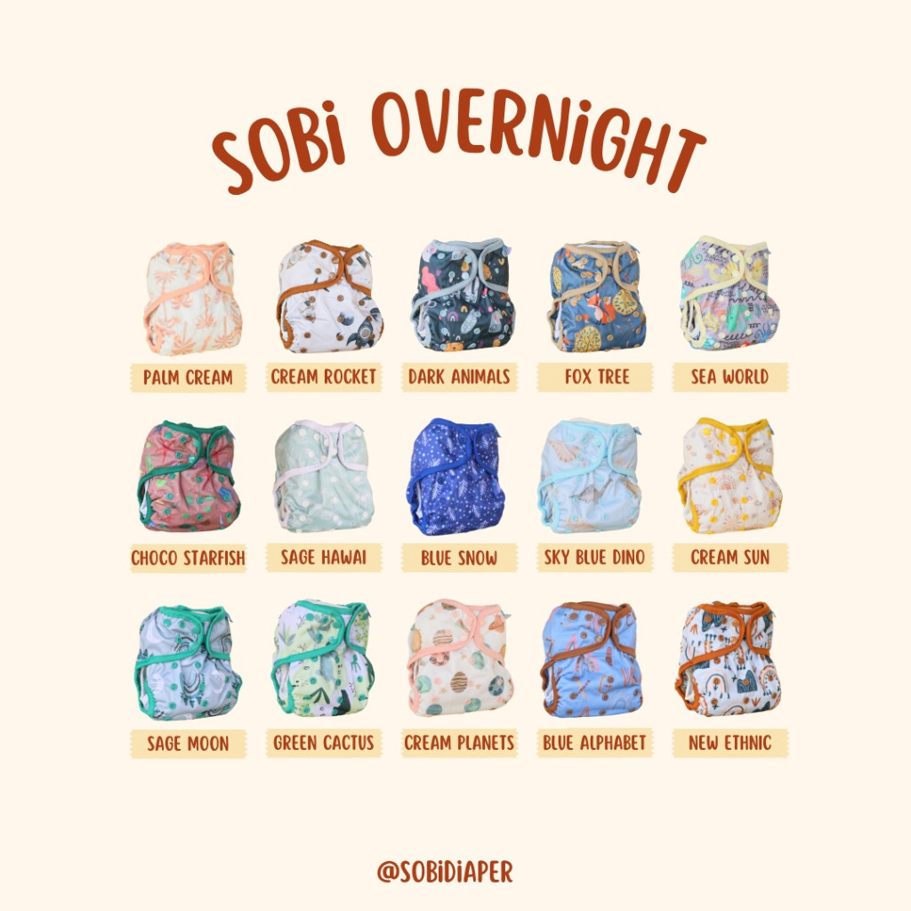 SOBI CLODI CLOTHDIAPER SOBI OVERNIGHT CELANA POPOK BISA DICUCI
