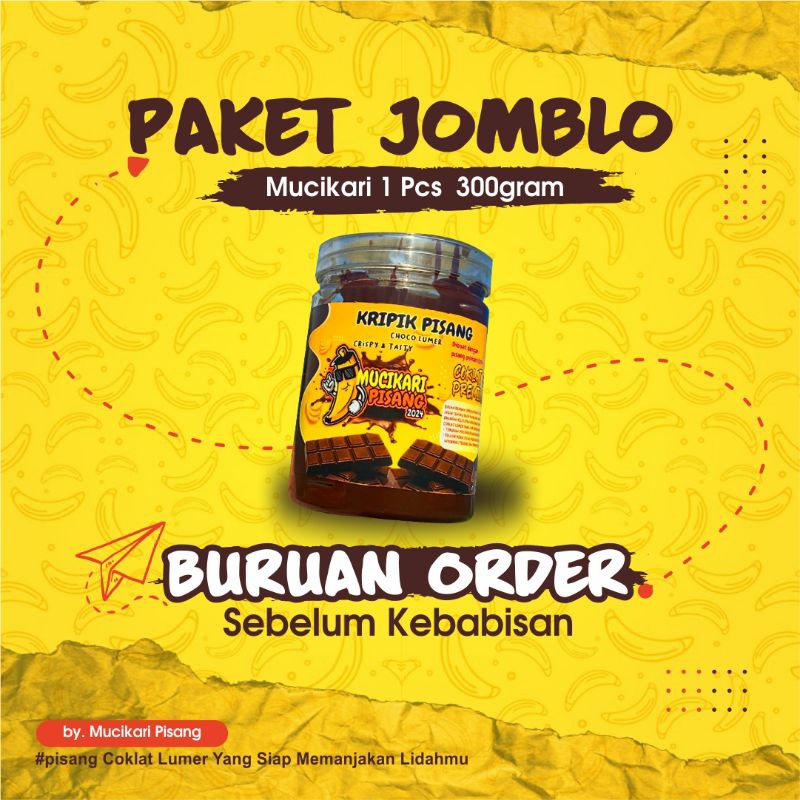

Kirpik Pisang Choco Lumer paket jomblo 1Pcs kemasan 300gram MUCIKARI PISANG