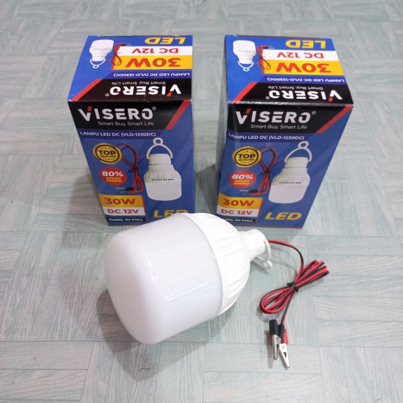 Lampu LED Dc 12V Visero / Lampu Jepit Aki Accu