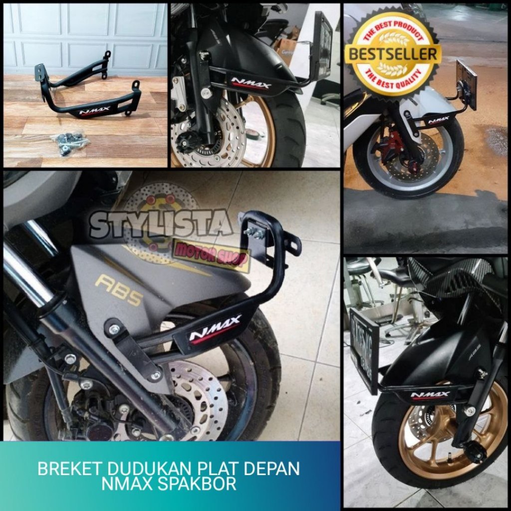 DUDUKAN PLAT  BESI TEBAL NOMOR DEPAN NMAX 2015 2016 2017 2018 2019 2020 2021 2022