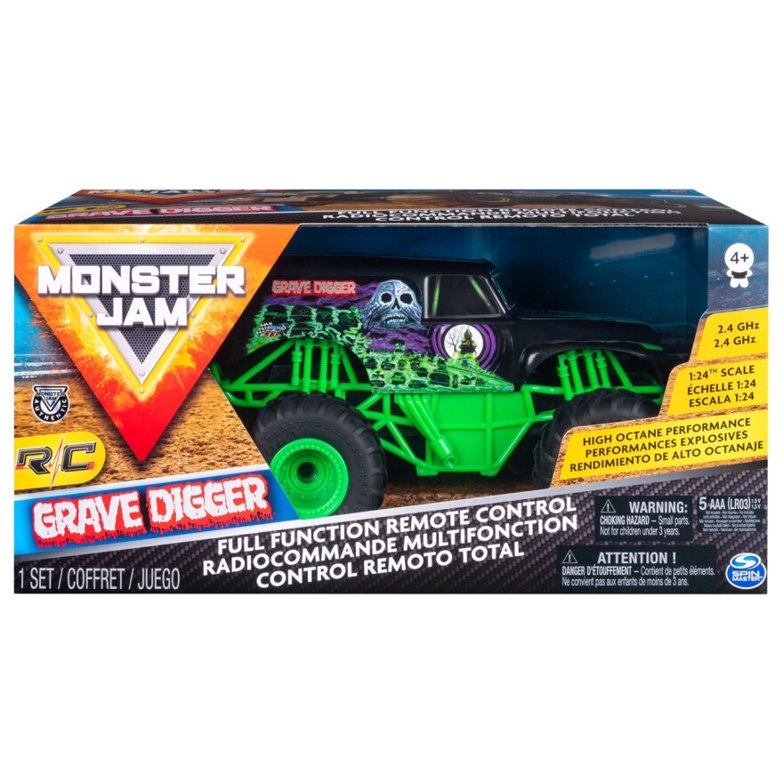 Monster Jam - Mainan Kendaraan Monster Jam RC 1:24 Grave Digger