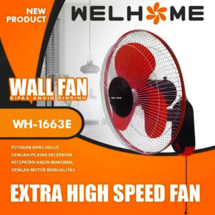 Kipas Angin Dinding Welhome / Wall Fan / Kipas Angin 16inch / Kipas dinding welhome / Kipas welhome 