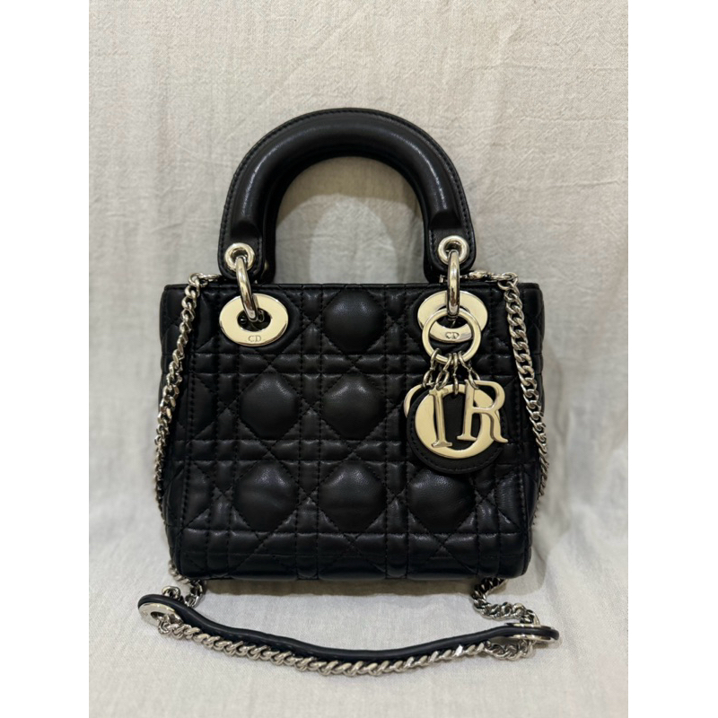 TAS CHRISTIAN* DIOR* MINI LADY DIOR* PRELOVED BAG BRANDED