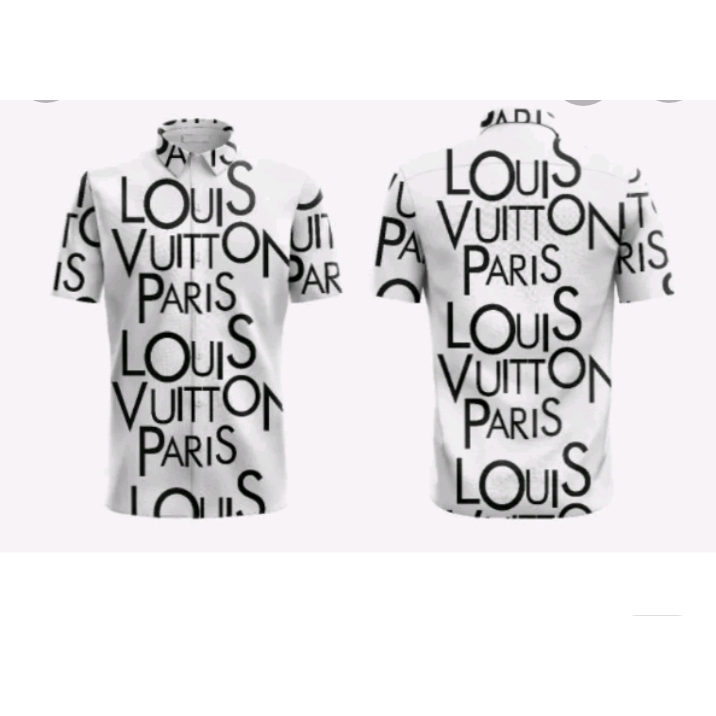 BAJU KEMEJA PRIA DEWASA LENGAN PENDEK /PANJANG  LOUIS VUITTON PARIS CUSTOM DESIGN FULL PRINTING SUBL