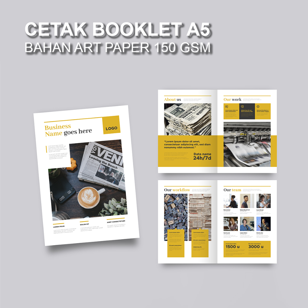 

0096 Cetak Booklet A5 Bolak Balik Art Paper Jilid Staples Tengah - Compro, Majalah, Brosur, Katalog