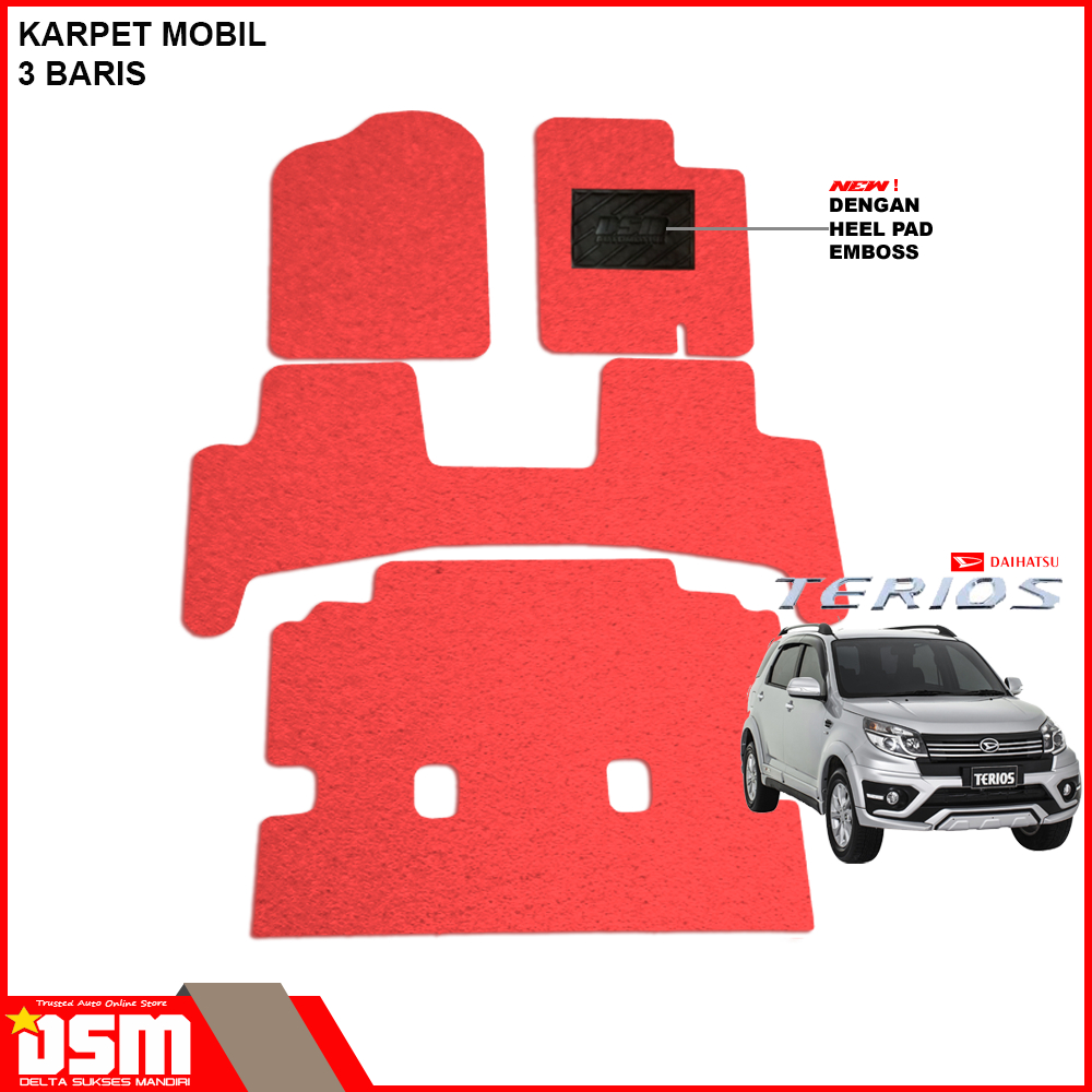 Karpet Mobil Daihatsu Terios Toyota Rush - 3 Baris / Karpet Mie Terios / Aksesoris Terios