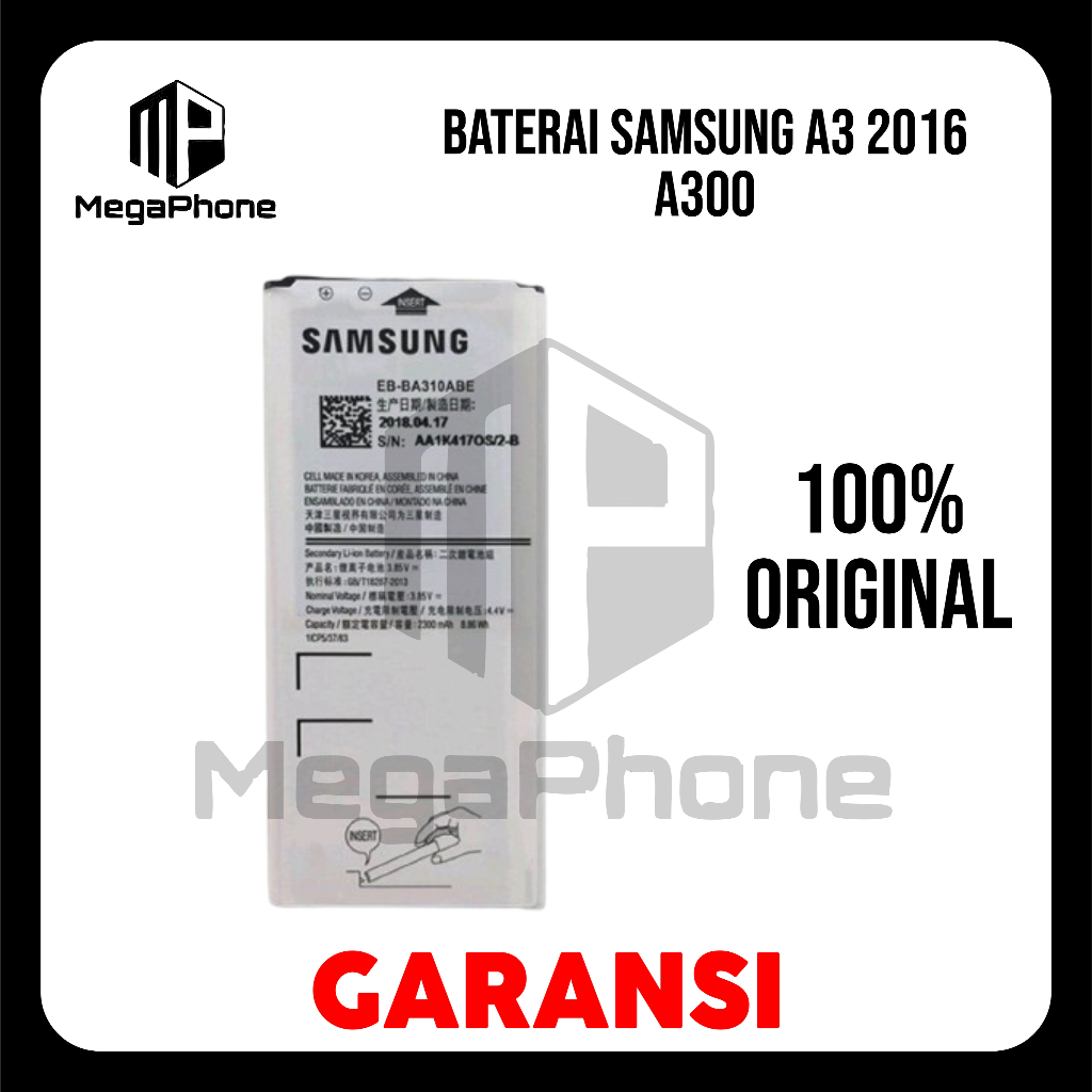 BATERAI SAMSUNG A3 2016/ A300 ORIGINAL