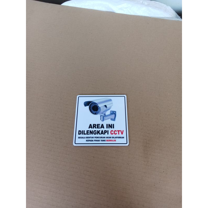 

Papan peringatan sign label cctv 12,5x12,5cm