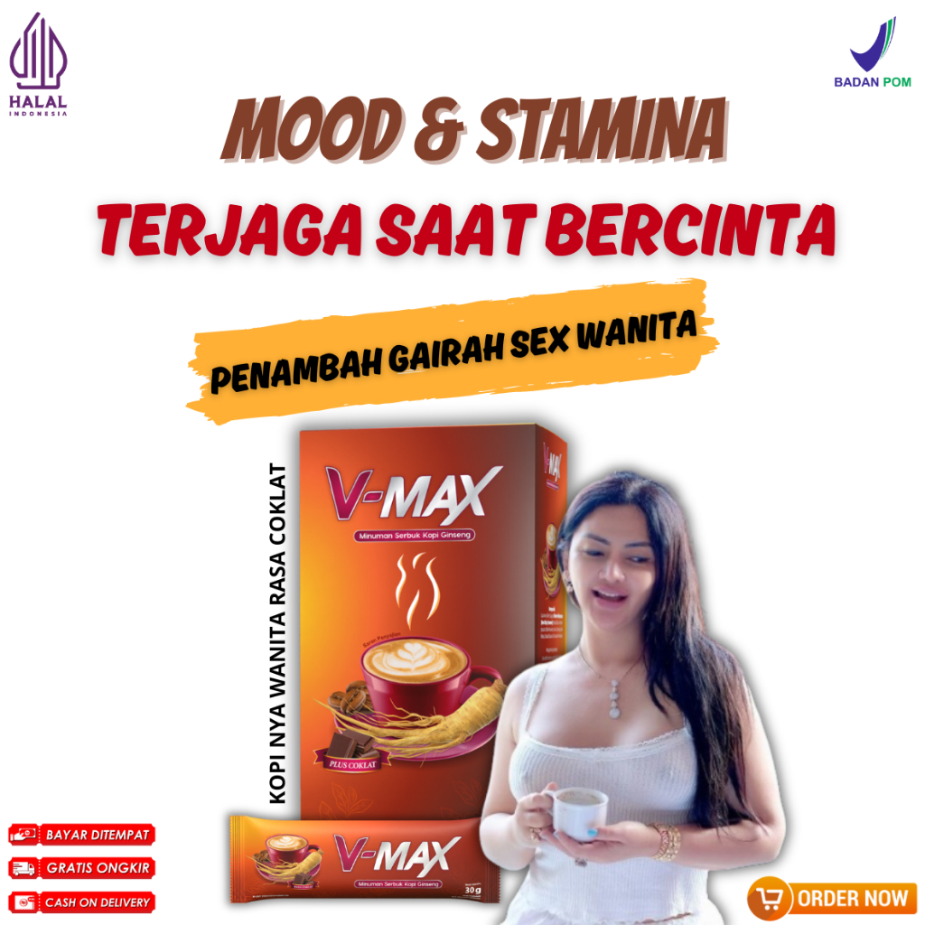 V MAX minuman kopi penambah gairah sex wanita kualitas terbaik Rasa Cokelat Kopi Stamnia Wanita Ampu