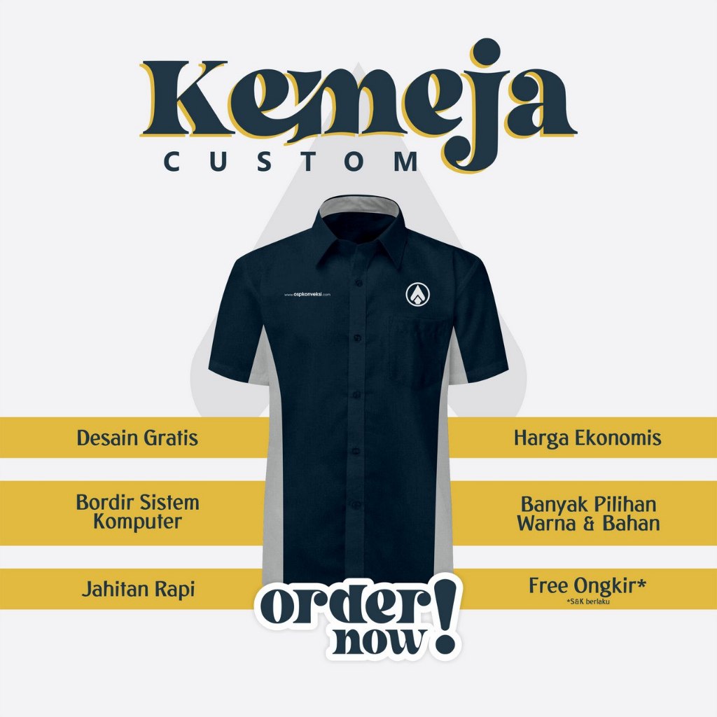 Kemeja Custom Bahan Nagata Drill Awet dan Berkualitas