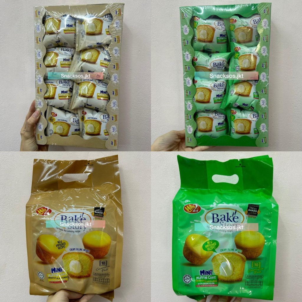 

WIN2 WIN WIN BAKE STORY MINI MUFFIN CAKE PANDAN / ORIGINAL - KUE WINWIN