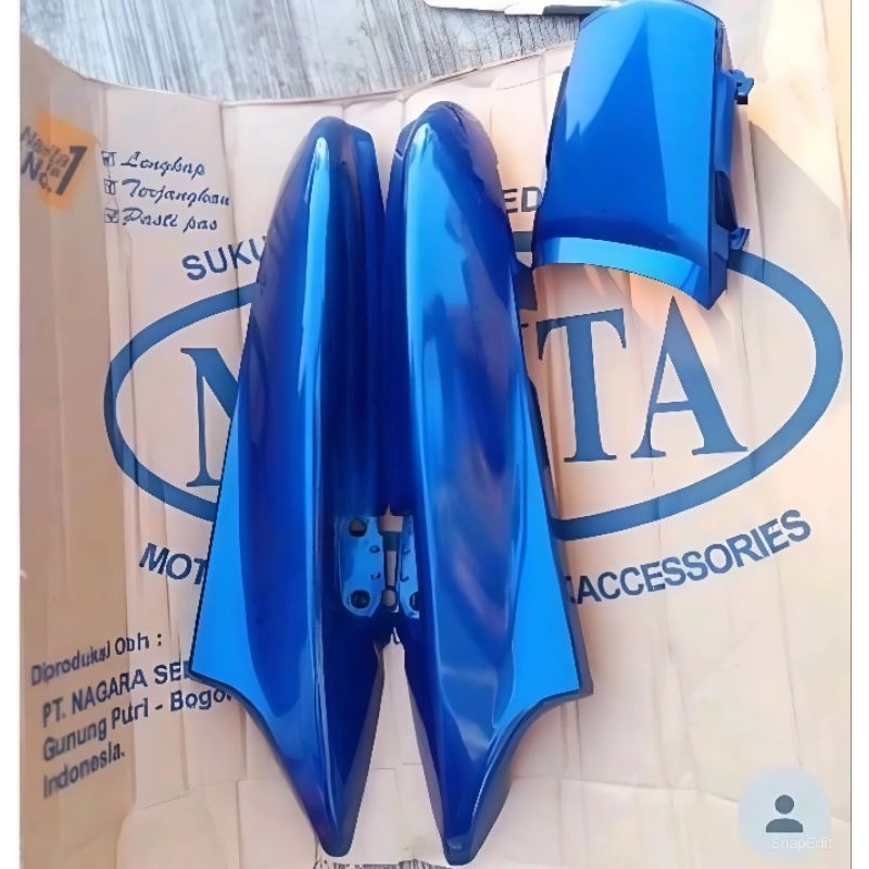 COVER BODI BELAKANG HONDA MEGAPRO LAMA HIU WARNA BIRU