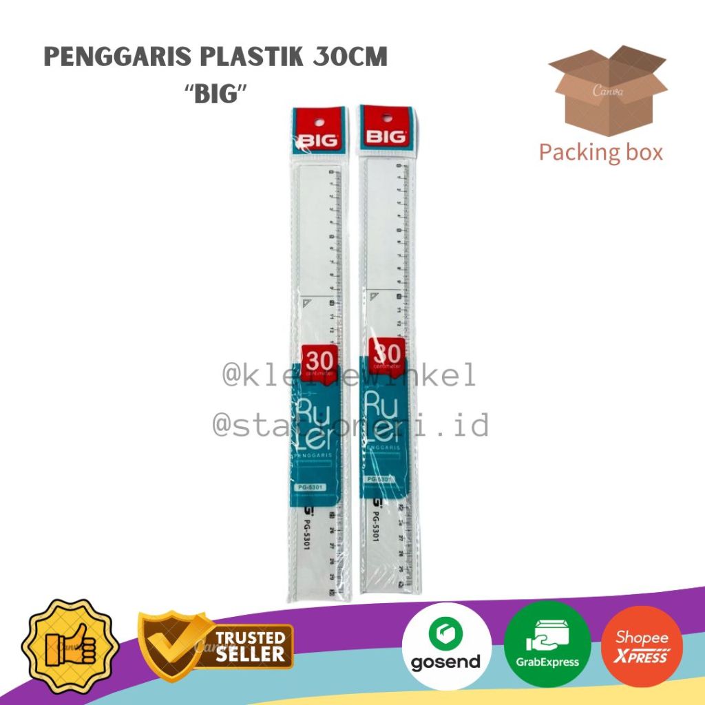 

Penggaris Plastik BIG TEBAL 30cm ECER [ 1 PCS ]
