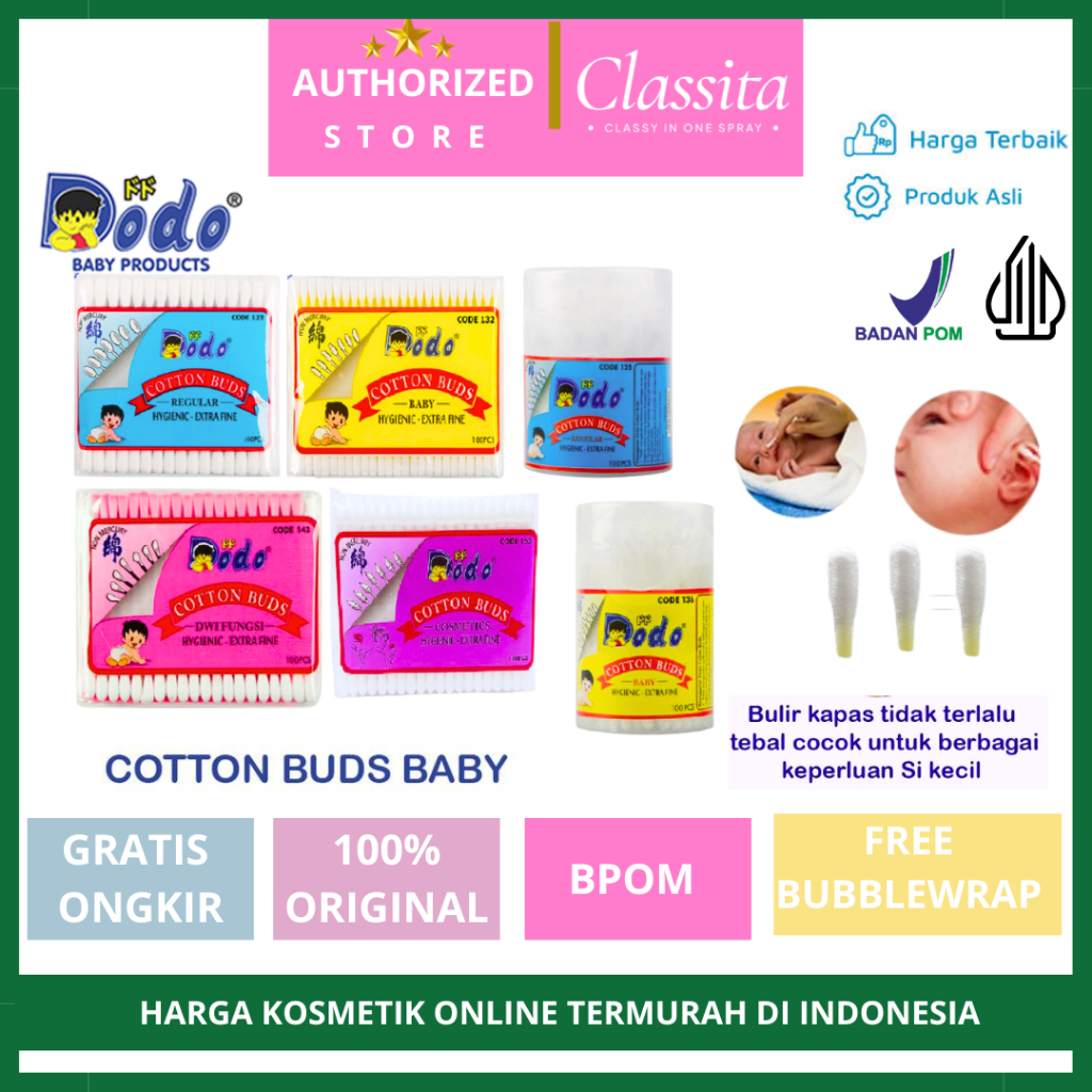 𝐂𝐋𝐀𝐒𝐒𝐈𝐓𝐀.𝐈𝐃 -Cotton Bud Kecil | Korek Kuping Anak | Cotton Bud Bayi Newborn - DODO Catton Buds