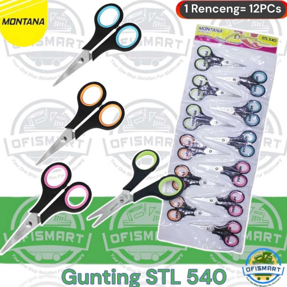 

KODE M96K Montana Scissors Gunting STL 54 1Renceng12PCs