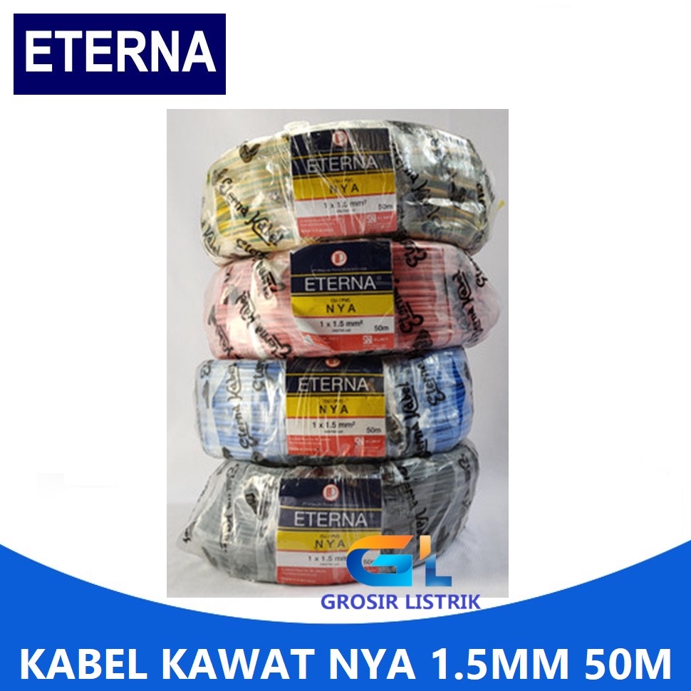 KODE C14X Kabel Eterna NYA 15 MM 5 M Hitam Merah Biru Kuning Hijau Kawat Tembaga Engkel 15MM 15MM 5M