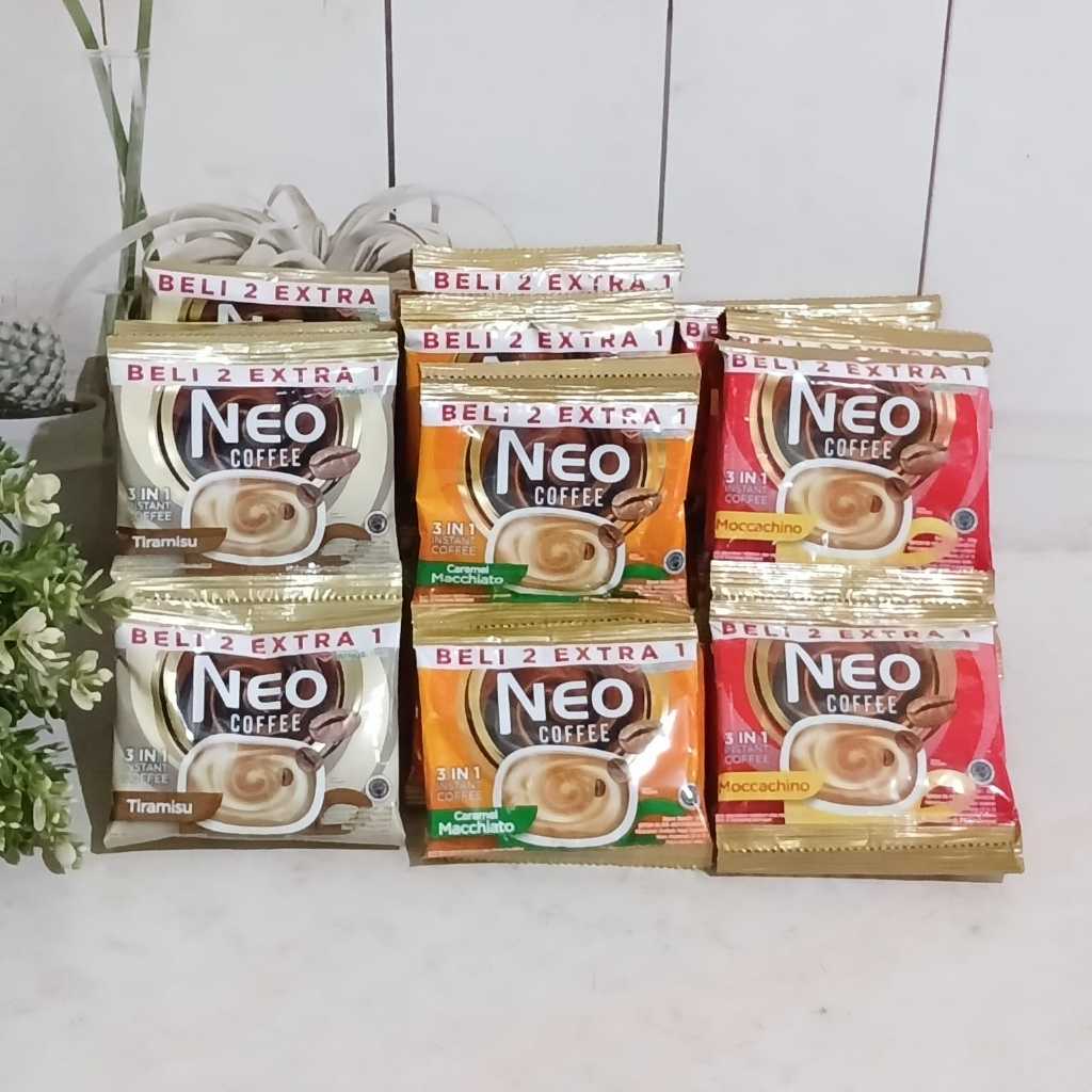 

Neo Coffee Renceng isi 15 sachet (Caramel Macchiato, Moccachino) dan Tiramisu 15's Cobain Kuy...