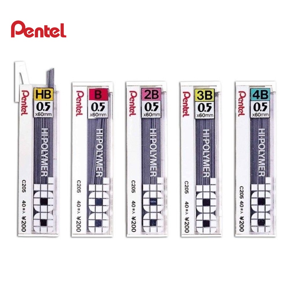

KODE M12V Isi Pensil Mekanik Pentel C25 HIPolymer B 2B 3B 4B HB Tip 5 mm Smooth Writing Satuan
