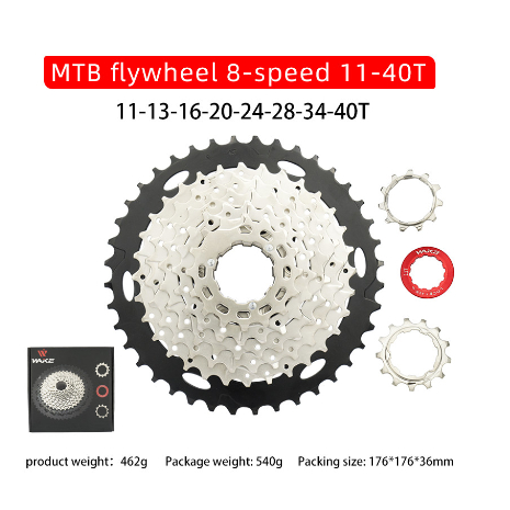Wake Sprocket 8 Speed 11 - 40T Silver Gear Cassette Sepeda MTB