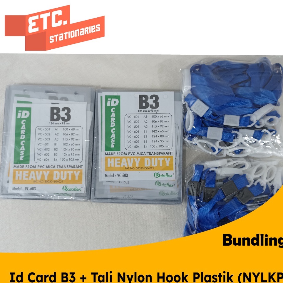 

KODE Y84T Paket Bundling Id Card B3 Tali Nylon Hook Plastik NYLKP