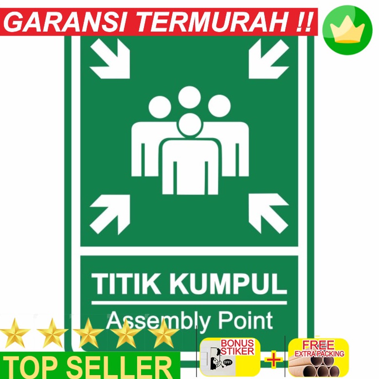 

KODE C98W Grosir Rambu Titik Kumpul Assembly Point 35cm x 5cm K3 Plat Alumunium Elegan