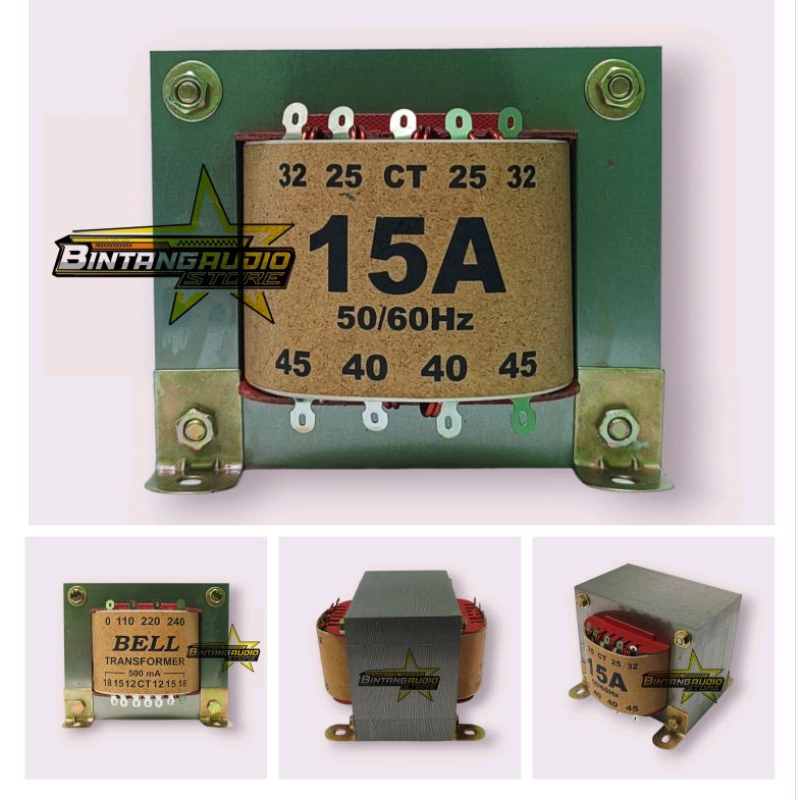 TRAVO 15 Amper Merk BELL Transformer / Trafo 15A Big CT 45V Tembaga Murni