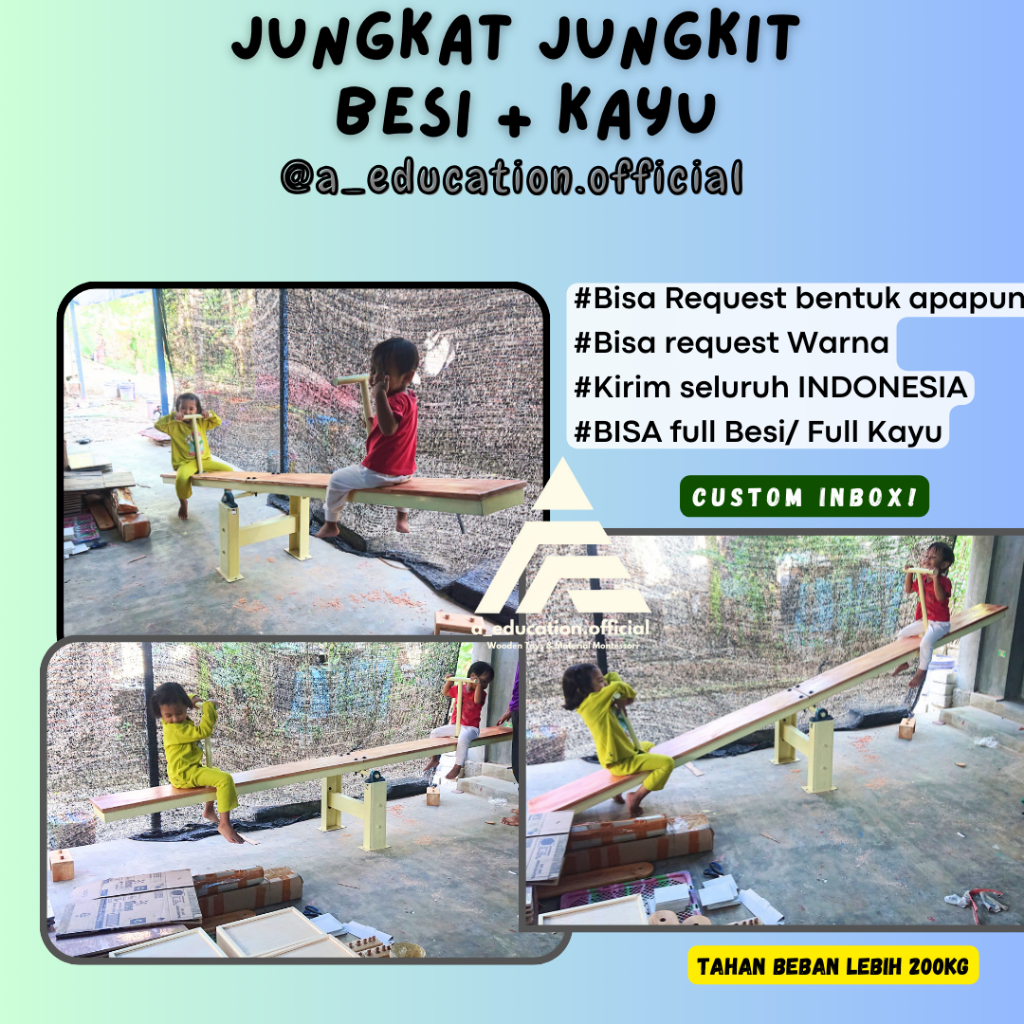 Jungkat Jungkit Bahan Besi + Lapis Kayu