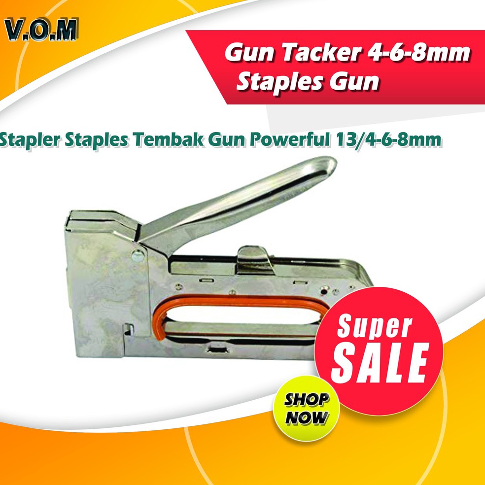 

KODE V98H VOM Stapler Staples GunTembak Jok Kulit Motor Gun Tacker 468mm 668