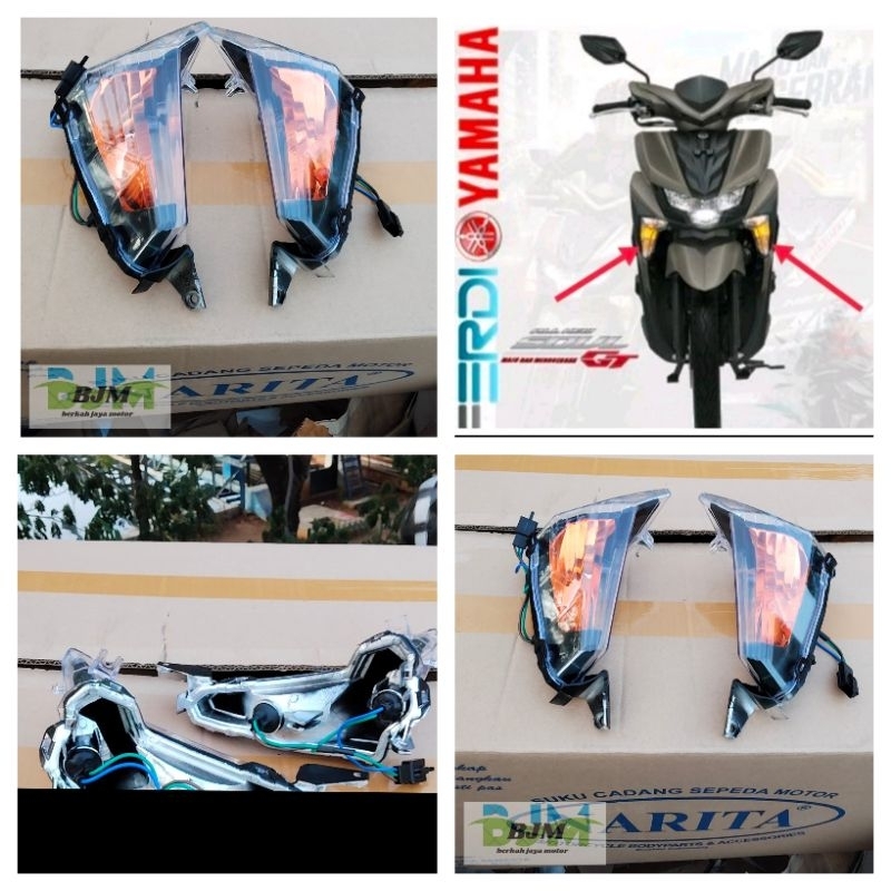 sein sen depan yamaha mio soul gt 125 led new blue core custom black oren
