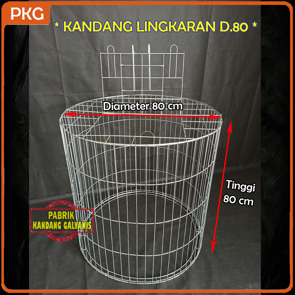 Kandang Bulat Besi Galvanis Anti Karat Untuk Ayam Jago Bangkok | Kurungan Lipat Lingkaran Murah