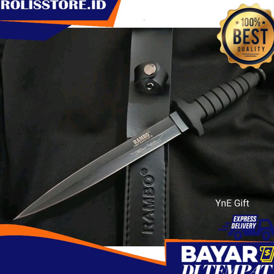 Premium PROMO TAJAM COD Pisau Belati Rambo VI Berkualitas Pisau Rambo 6 Murah Tajam