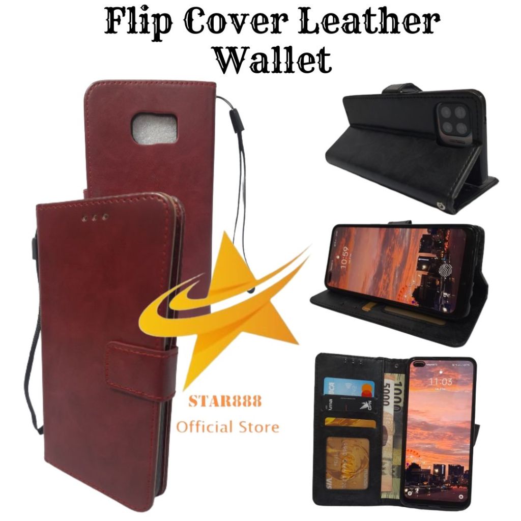 Flip Cover Leather Wallet Kulit Samsung S7 Edge A2 Core