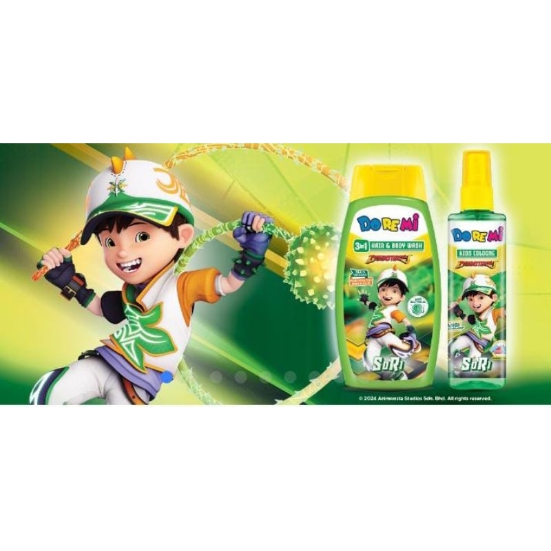 Doremi Nussa Kids Boboiboy Hair and Body Wash 200 ml - Shampo Sabun Anak Hijab Halal Botol / Pouch 2