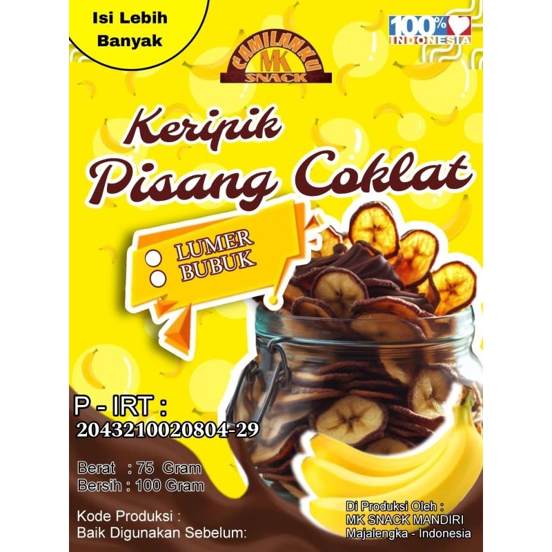 

kripik pisang coklat lumer