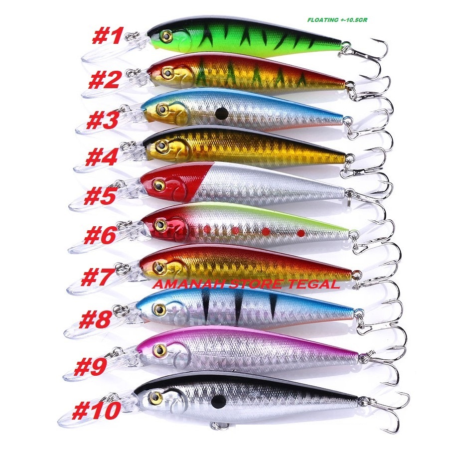 Lure Minnow Casting 11cm 10.5gr Umpan Ikan Palsu Floating