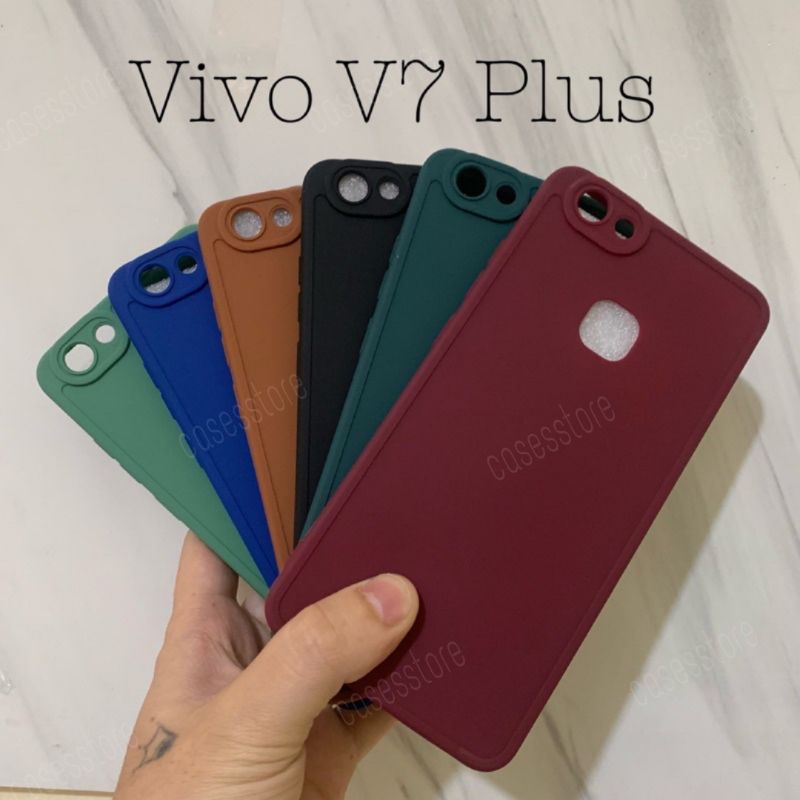 CASE MACARON VIVO V7+ PLUS  SOFTCASE PRO CAMERA SILICONE MATTE EDGE CASING LIQUID PREMIUM