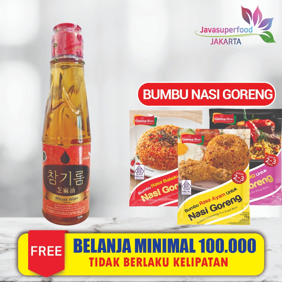 

KODE PRODUK 6W6QL3565 MINYAK WIJEN JAVA SUPER FOOD 135 ML SESAME OIL KOREA HALAL
