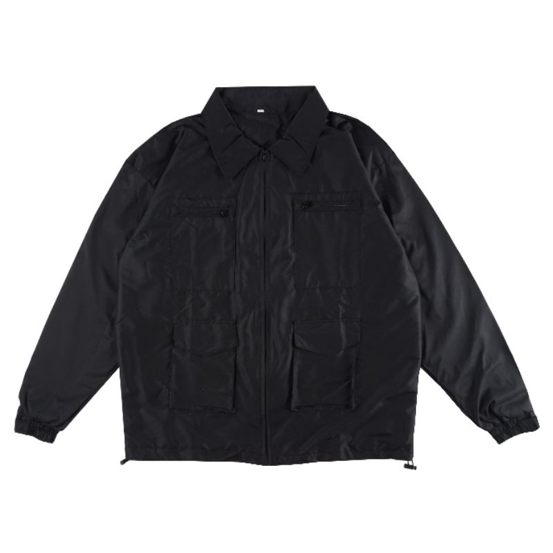 Jaket outdoor Multi pocket overshirt black