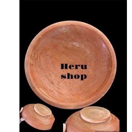 Cobek Tanah liat jadul Merah Kaki Diameter 20-21 cm