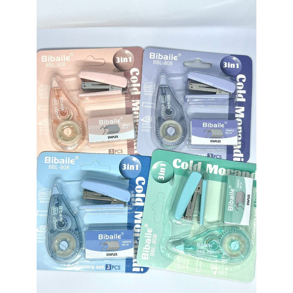 

SET CORRECTION TAPE + STAPLER + STAPLES BIBAILE BBL-808