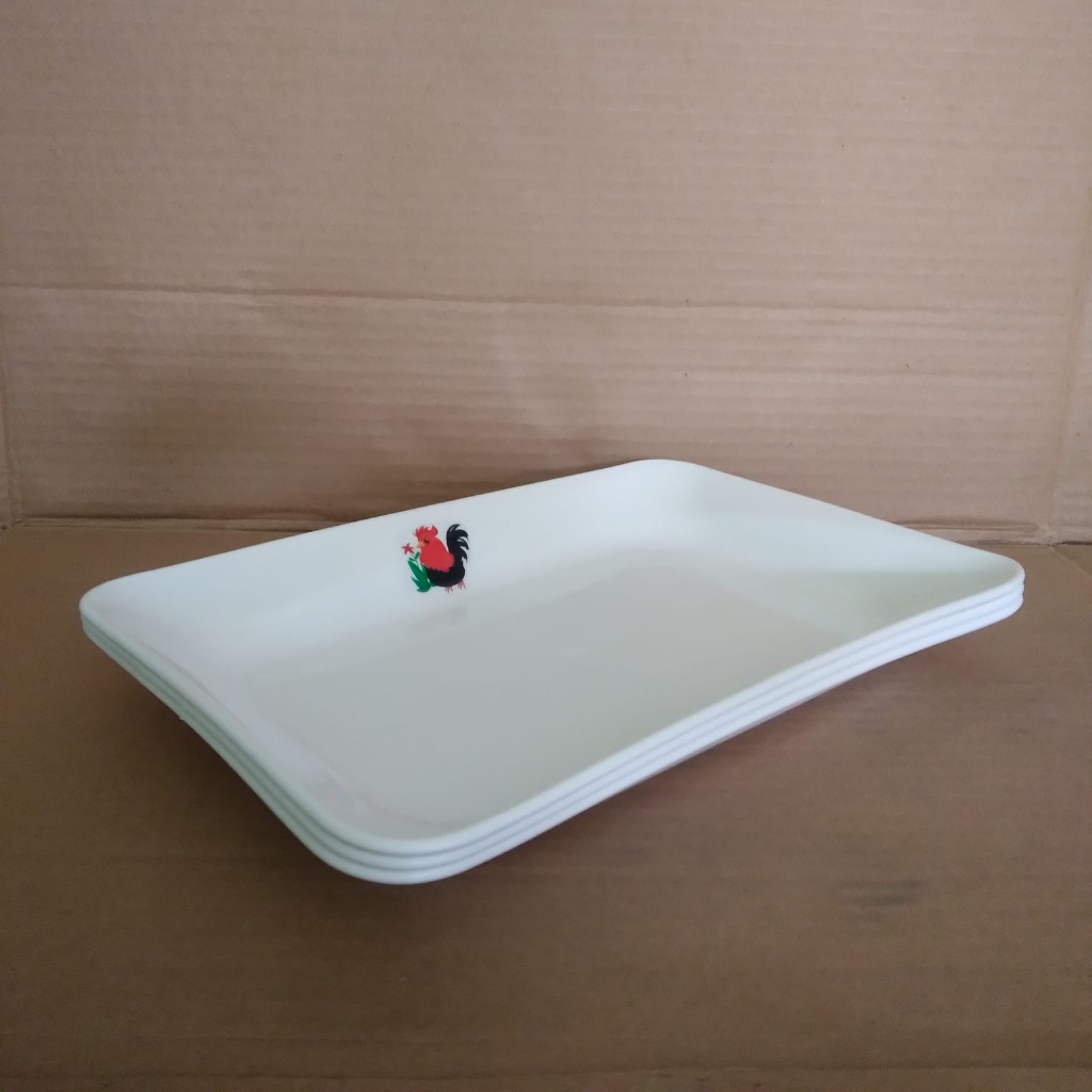 Piring Plastik Persegi Ayam / Piring Saji / Lodor - HSW