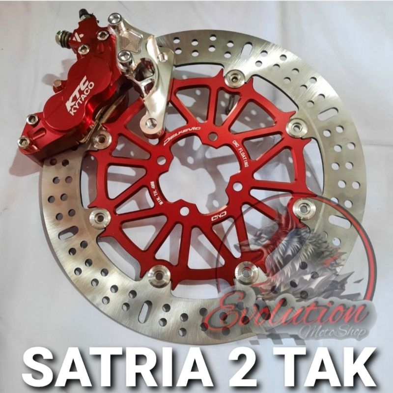 Cakram set SATRIA 120 paketan Kaliper 4P+disc lebar 300mm cakram lebar satria 2 tak sepaket