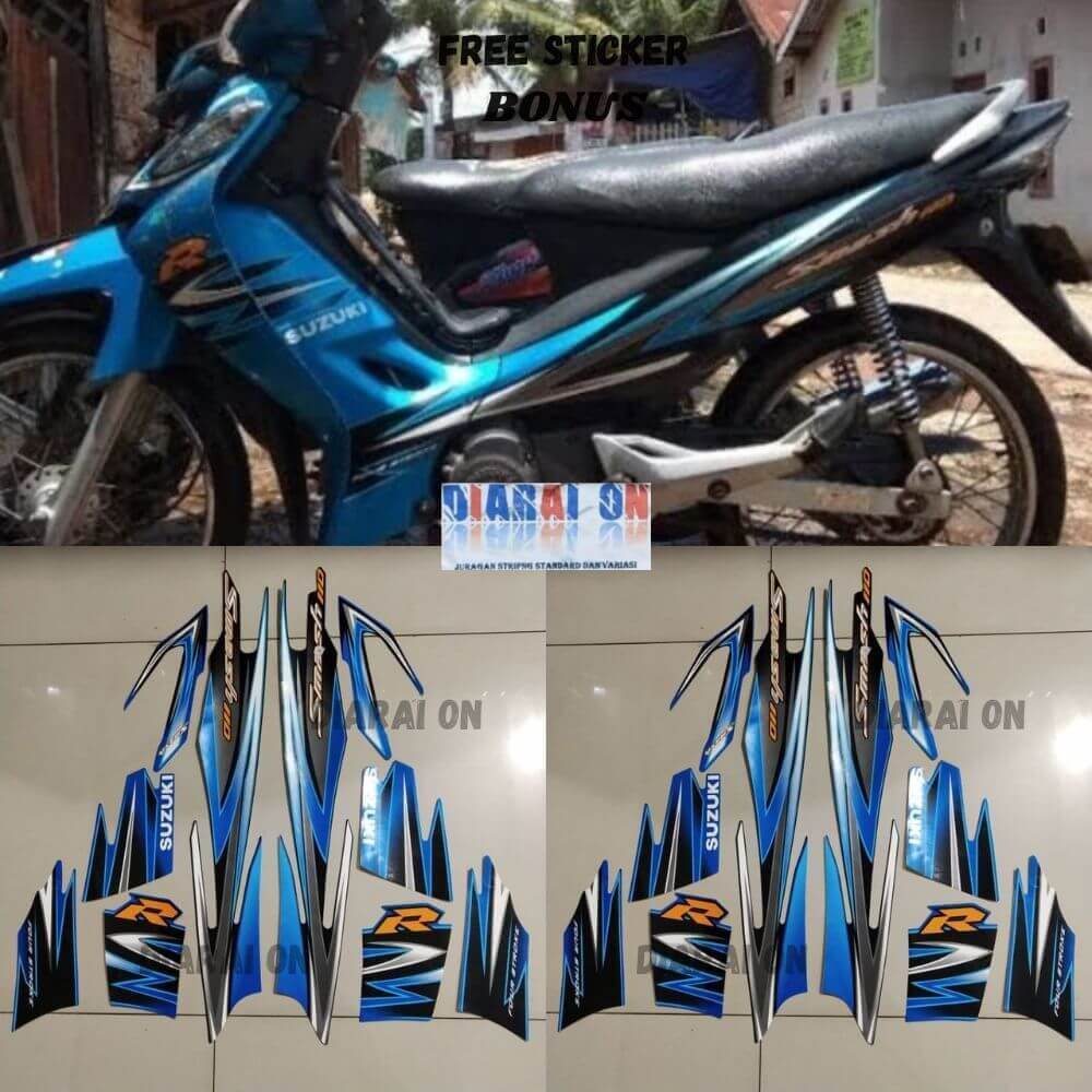Striping Stiker Suzuki Smash 110 r 2008 2009 - Smash 110r Biru Murah