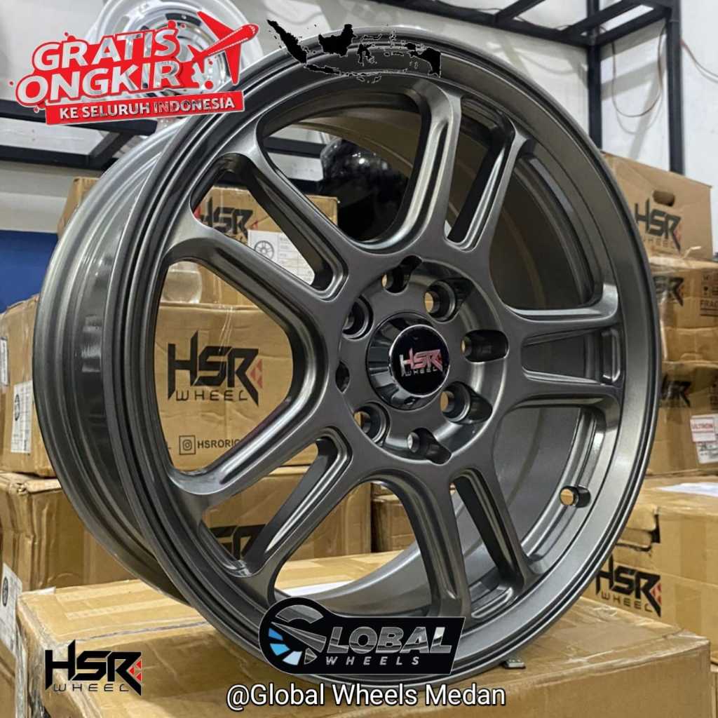 Velg Mobil HSR Nx Spo Ring 15 Pcd4x100-114,3 Glossy Grey Mobil Avanza,Brio,Agya