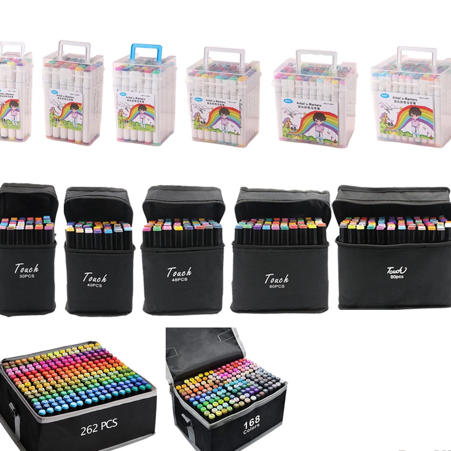 

Touch Spidol Dual Side Fine Art Marker 12 24 3 36 4 48 6 8 168 double headed marker set Multi Color