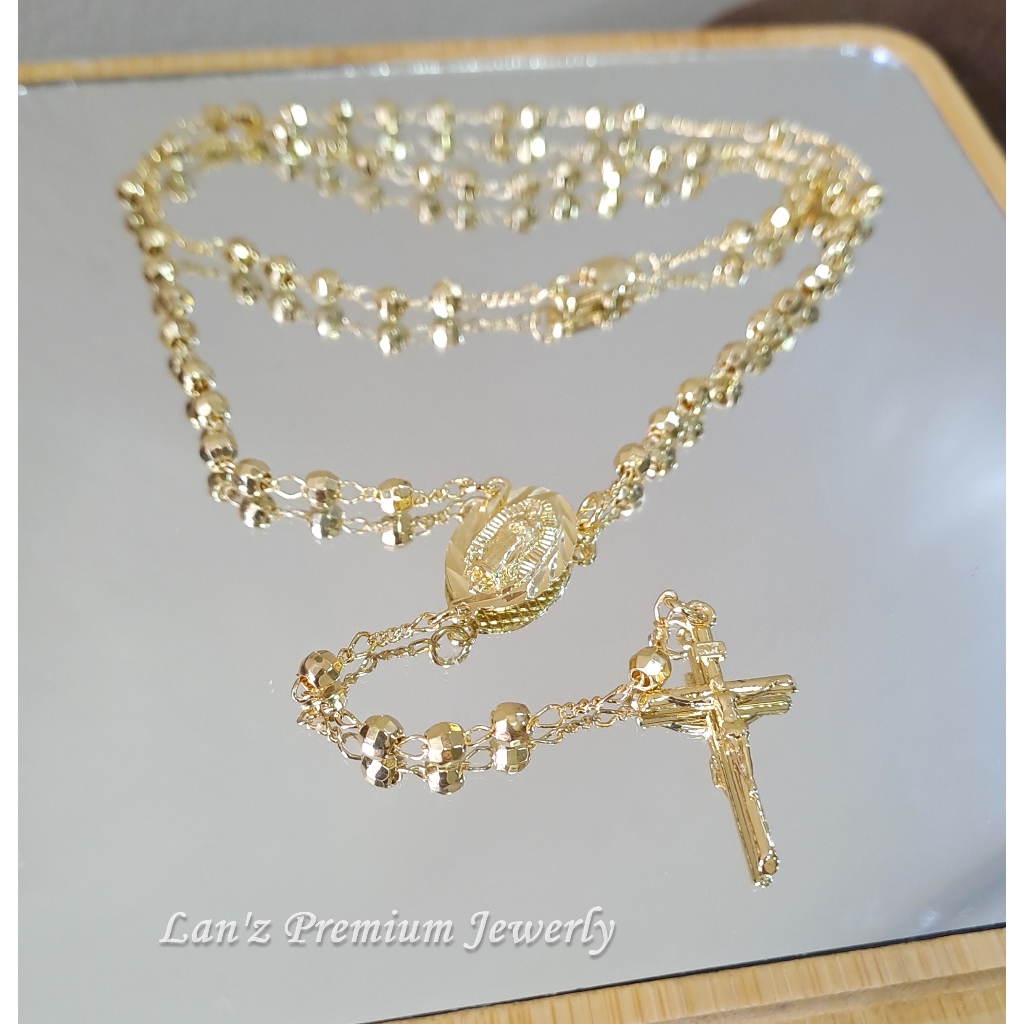Kalung Rosario Maria Guadalupe Salib Emas Titanium