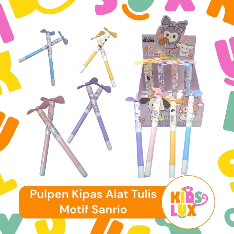 

Pulpen Kipas + Baterai Alat Tulis Anak Motif Sanrio Kuromi,Cinnamoroll,Pochacco dan My Melody 1 pcs