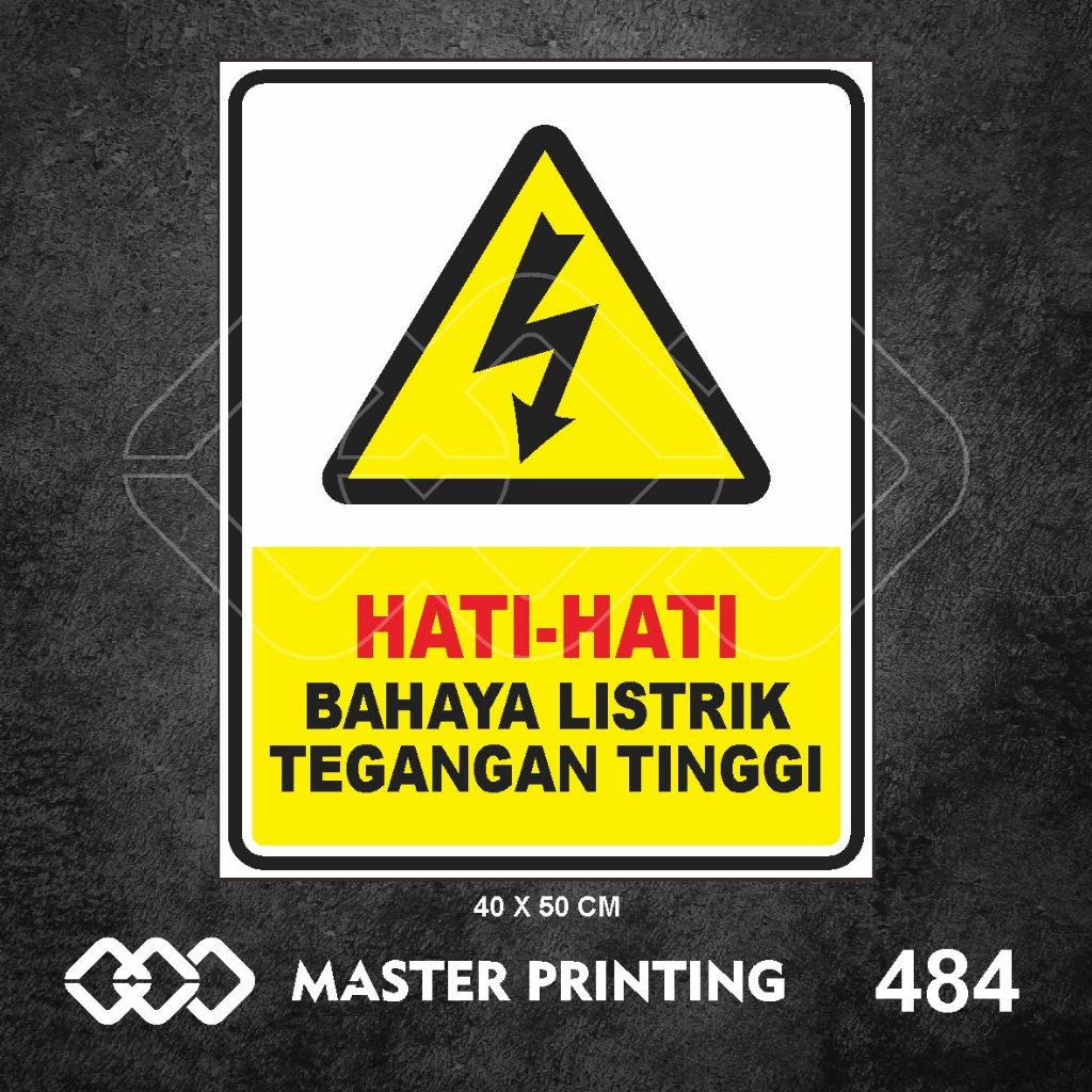 

484 - Stiker Hati-hati, Bahaya Listrik Tegangan Tinggi, Sticker Vinyl, Tahan Air, Murah, Bisa Custom